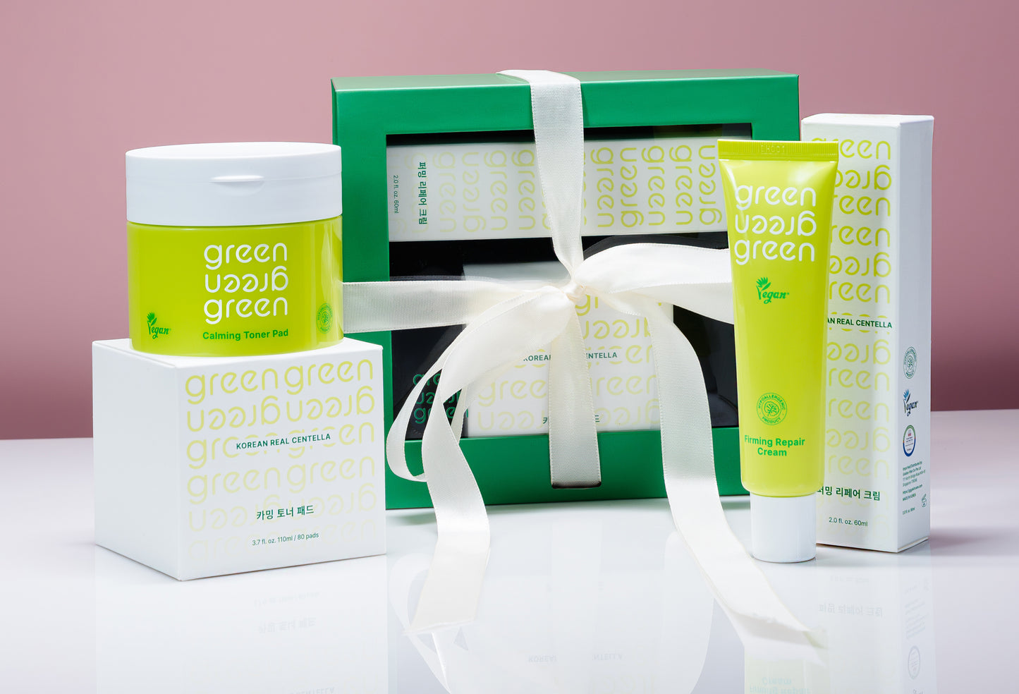 Korean Real Centella Calming Toner Pad & Firming Repair Cream Set